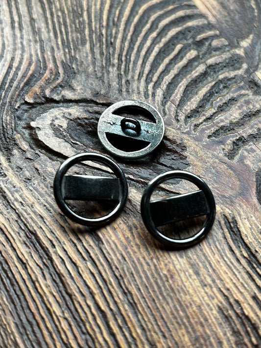 Zamak knoop met achtersteek 20mm Gun Metal