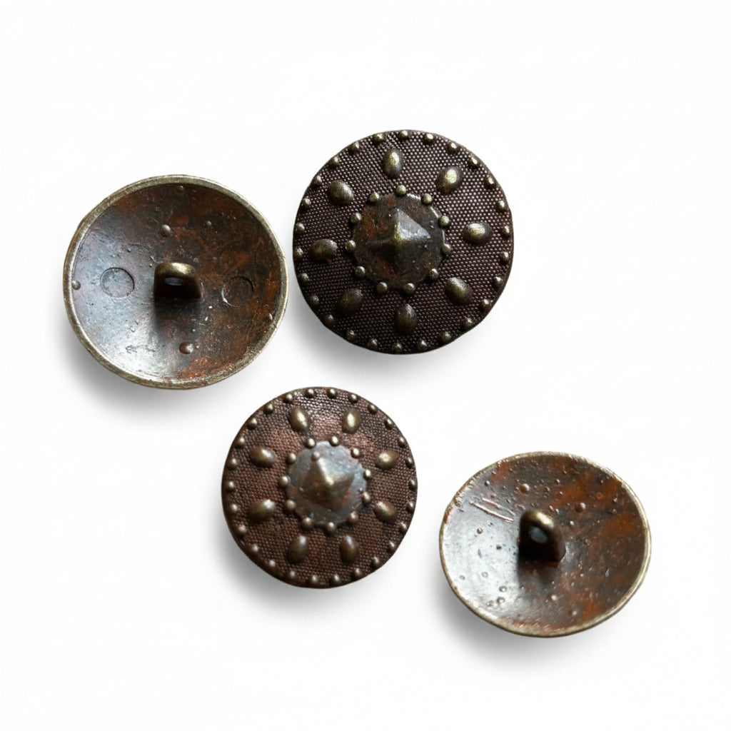 Zamak-Knopf mit Stichbefestigung Farbe Rost
