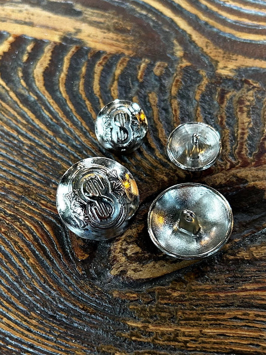 Zamak knoop met achtersteek kleur Zilver