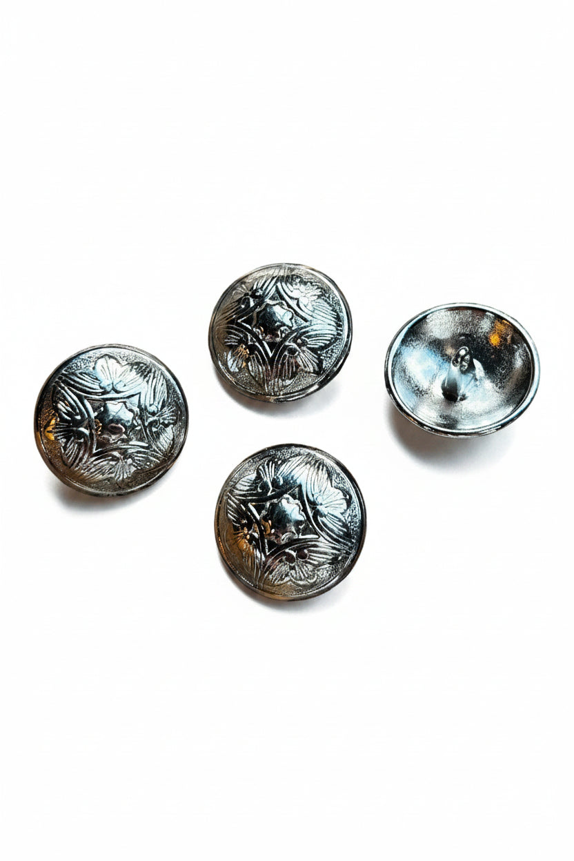 Zamak-Knopf mit Gegenstück 23mm Farbe Nickel