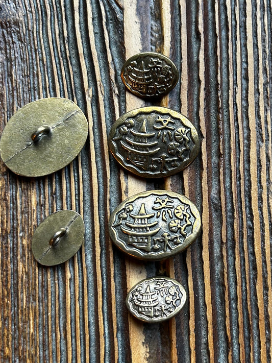 Zamak knoop met achtersteek kleur Brons