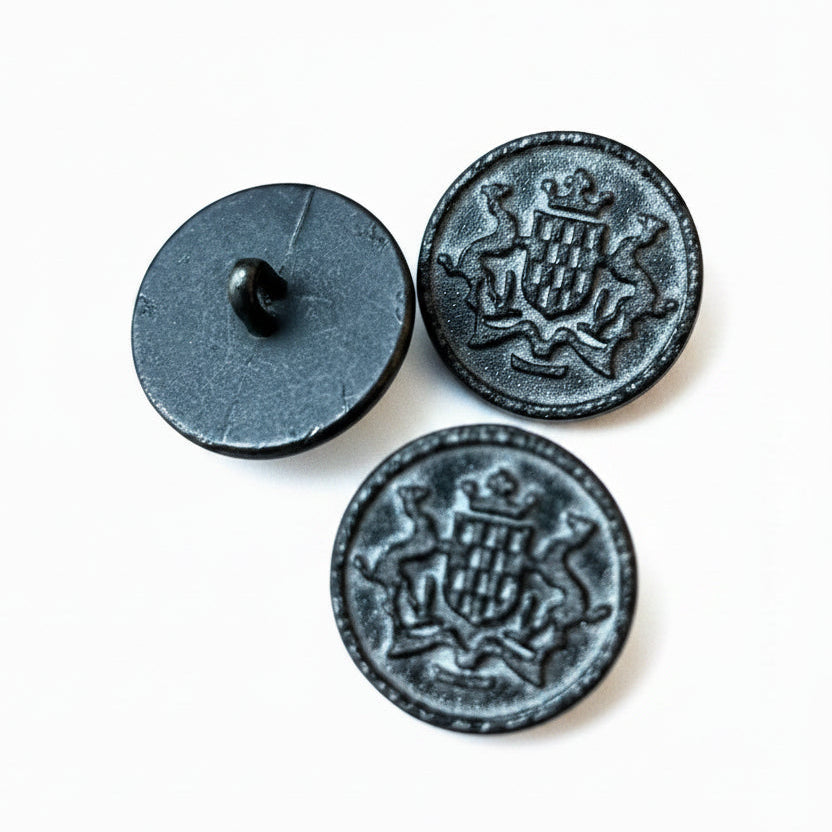 Zamakknopf mit Steg 23mm Farbe Frozen Black