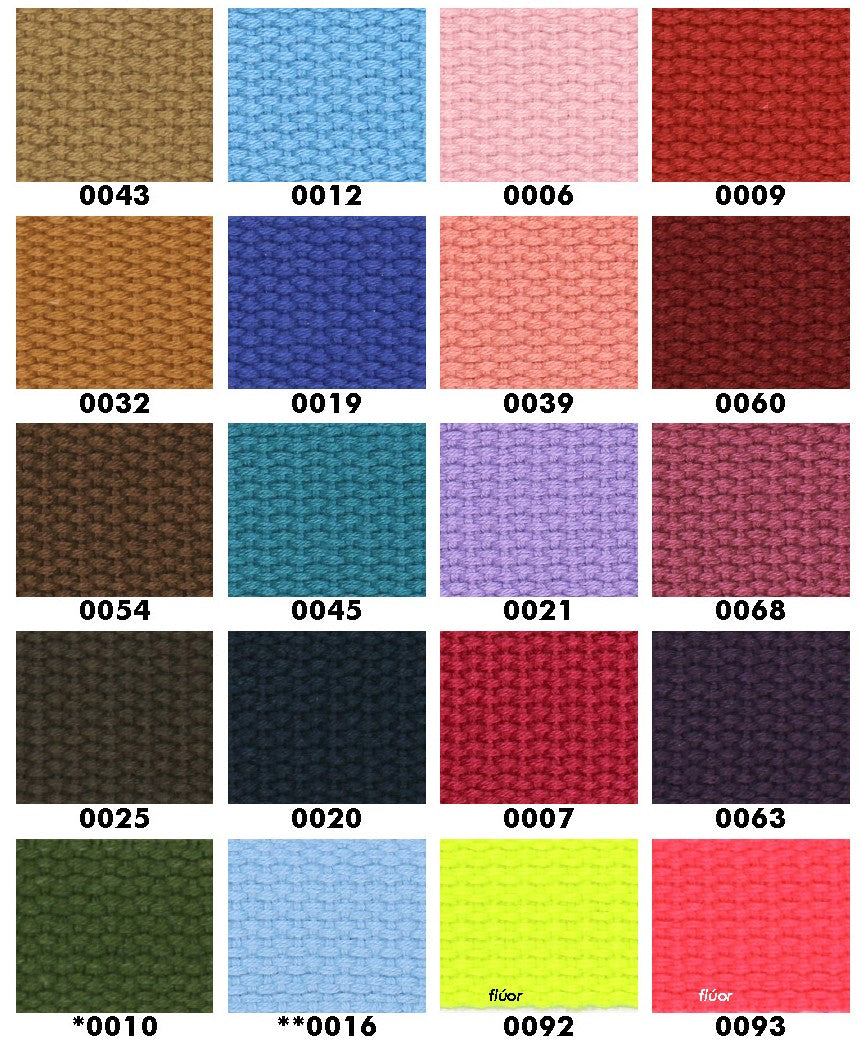 Rugzakband 50mm – Katoen & Polyester | 36 Kleuren | Per 50 Meter