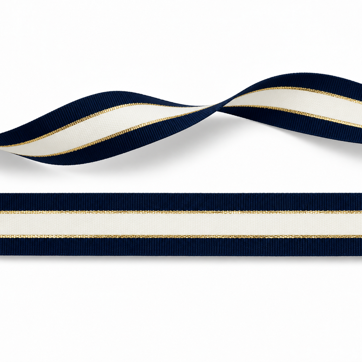Zierband mit Goldstreifen - 25mm