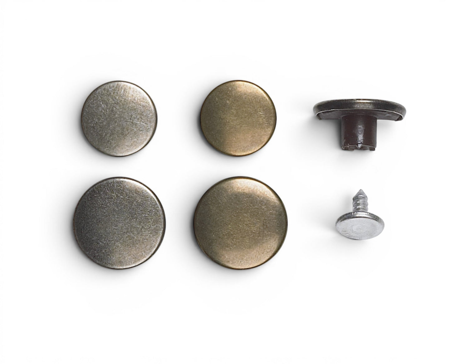 Brass Jeansknoop met Nagel | 14mm & 17mm