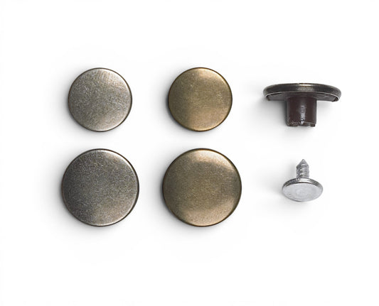Brass Jeansknoop met Nagel | 14mm & 17mm