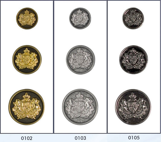 Metalen knoop met achtersteek