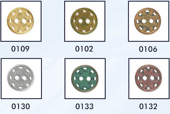 Metalen 2-gaats knoop in verschillende kleuren
