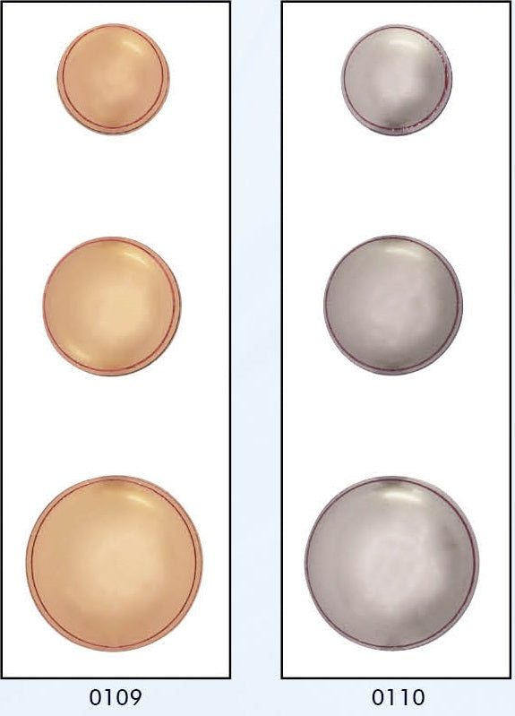 Bolvormige metalen knoop met achtersteek - Verschillende kleuren en maten