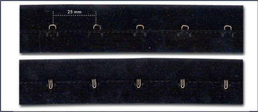 Haak & oog band suede 25mm - 20 meter