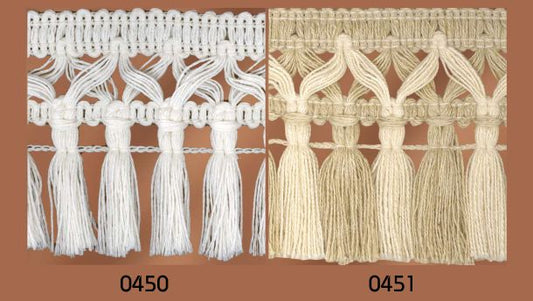 Franjeband katoen - 25 meter rol - verschillende maten