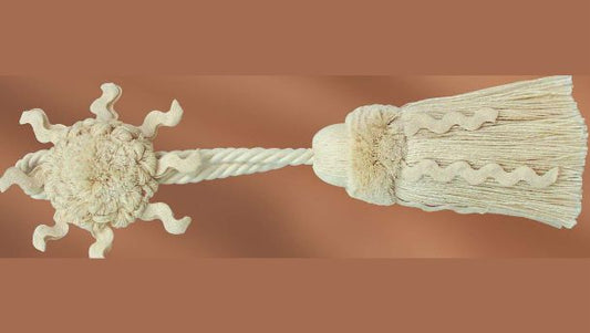 Knoop met kwast van katoen 37cm - 2 stuks
