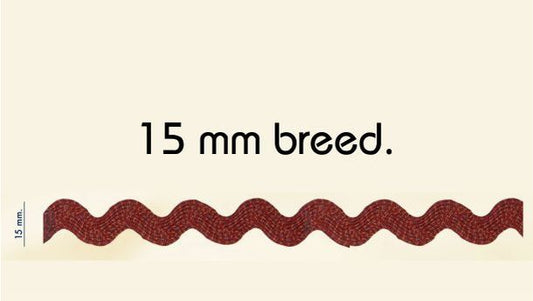 Kronkel band katoen 15mm - 50 meter rol