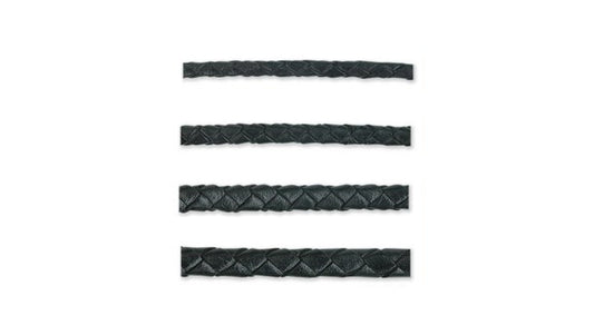 Gevlochten lerenkoord - 3mm - 5 meter rol