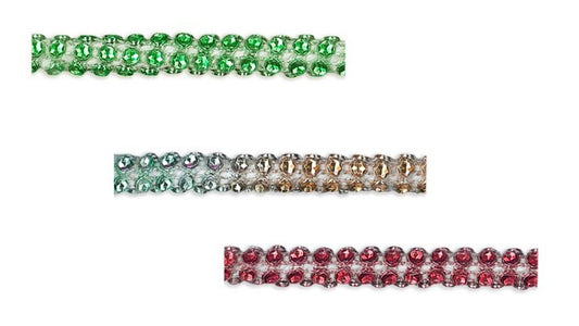 Imitatie strass koord - 7mm/10mm - 20 meter rol