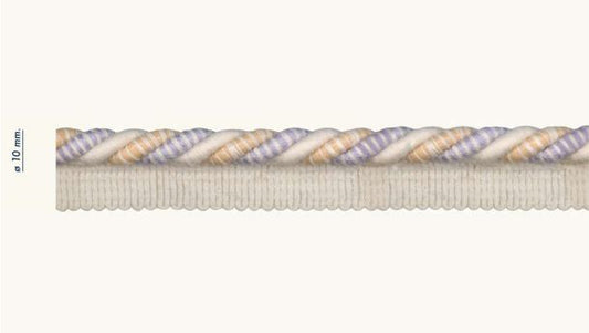 Gedraaid koord10 + band 10mm Stof: Nylon, Katoen en Acryl, verpakt per 25 meter