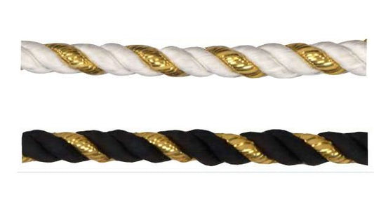 Decoratie koord met goud / Verpakt per rol van 100 meter.